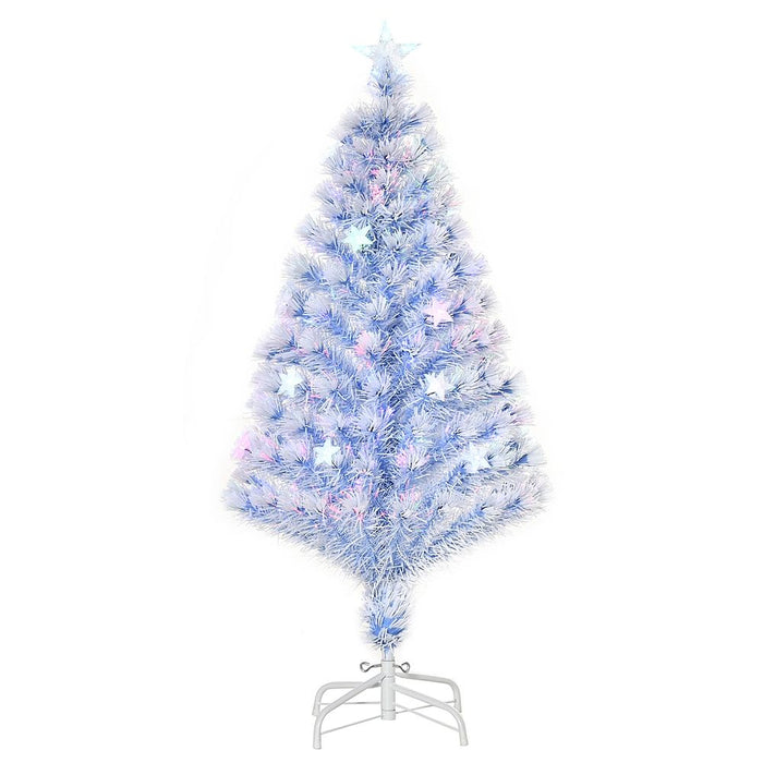 Artificial Fibre Christmas Tree Seasonal Deco 16 LED Easy Store 4FT White Blue