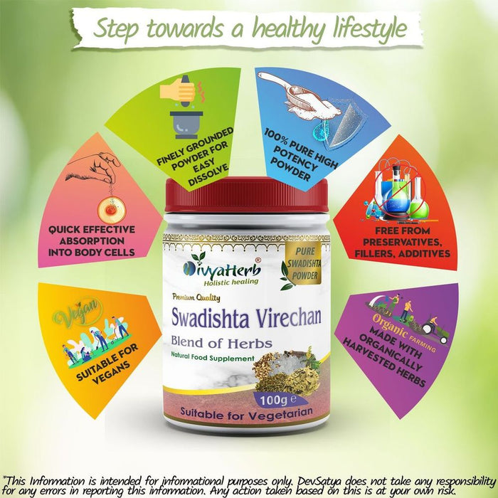 Detox Digestion Powder | Swadista Virechan | Best Quality Ayurvedic | Gentle Laxative | Healthy Abdominal Health