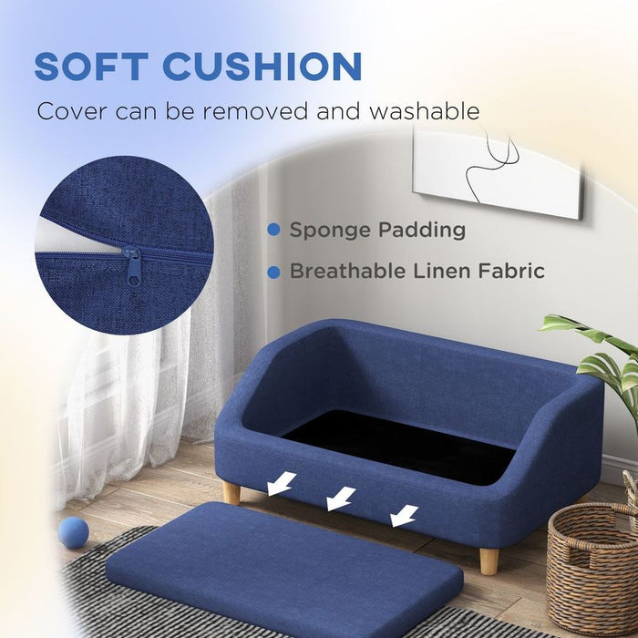 Premium Removable Washable Dog Sofa | Blue | Small Medium Large Dogs | Easy Assembly