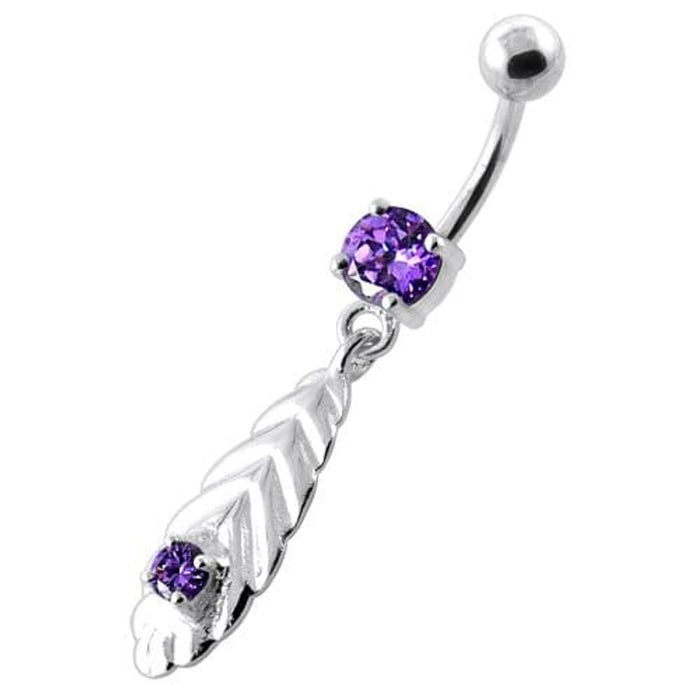 Jeweled Oblong Leaf naval piercing