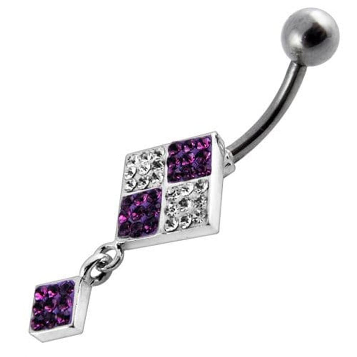 Silver Fancy Dangling Banana bar Navel Belly Ring