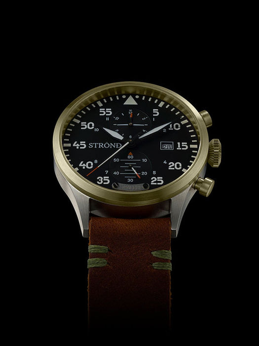 Swiss Made Strond DC-3 MKll Aviation Watch: Steel, Bronze, Sapphire Glass, Water Resistant