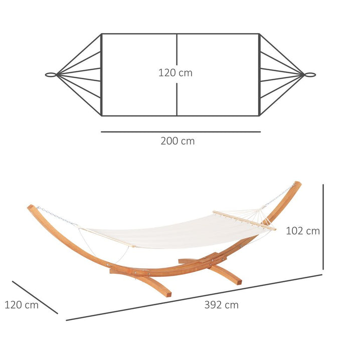 Premium Outdoor Garden Hammock & Wooden Stand - Swing & Relax in Comfort with Sturdy White Bed