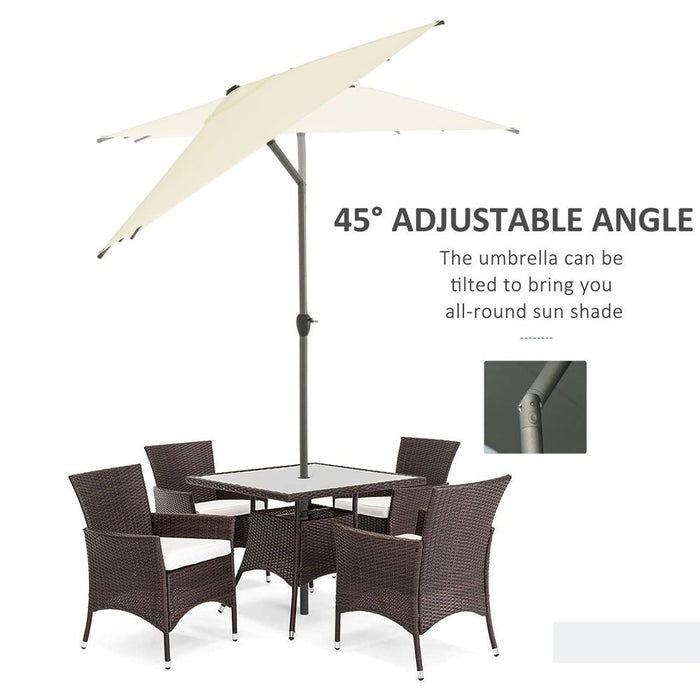 Premium Aluminium Sun Umbrella - Stay Shaded in Style with Angled Beige Canopy