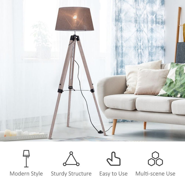 High-Quality Grey Tripod Floor Lamp - Stylish, Stable, and Versatile - Perfect for Any Room! (Bulb not included)