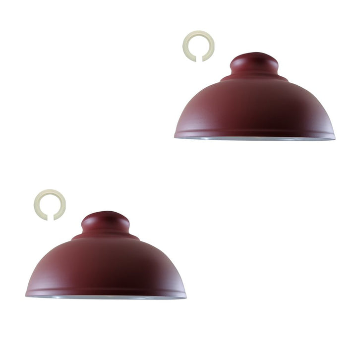 2 Pack Modern Industrial Easy Fit Burgundy Curvy Shaped Lamp Metal Light Shade for Wall Lamp and Table Lamp