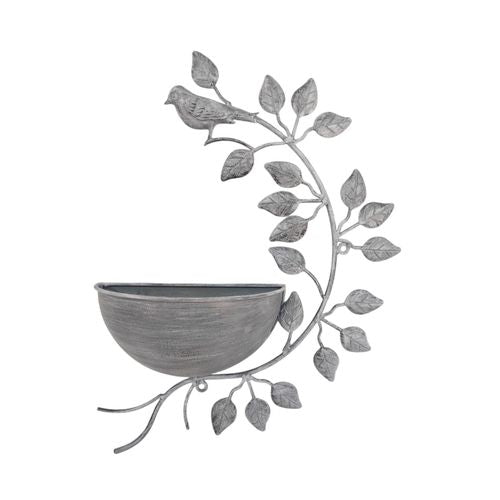 42CM GREY METAL GARDEN PLANTER