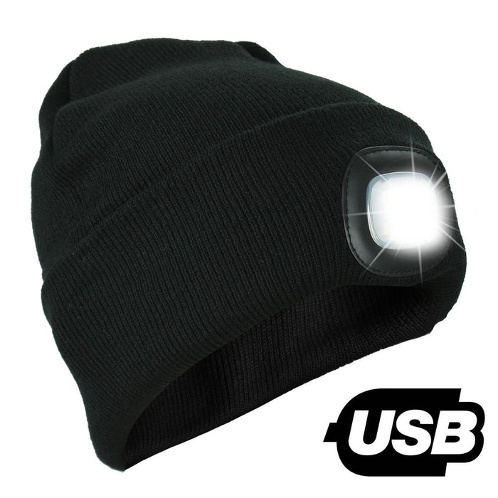 ASAB USB Rechargeable SMD LED Beanie Hat - Perfect for Night Walking, Camping, and More! (SEND AS LARGE LETTER)