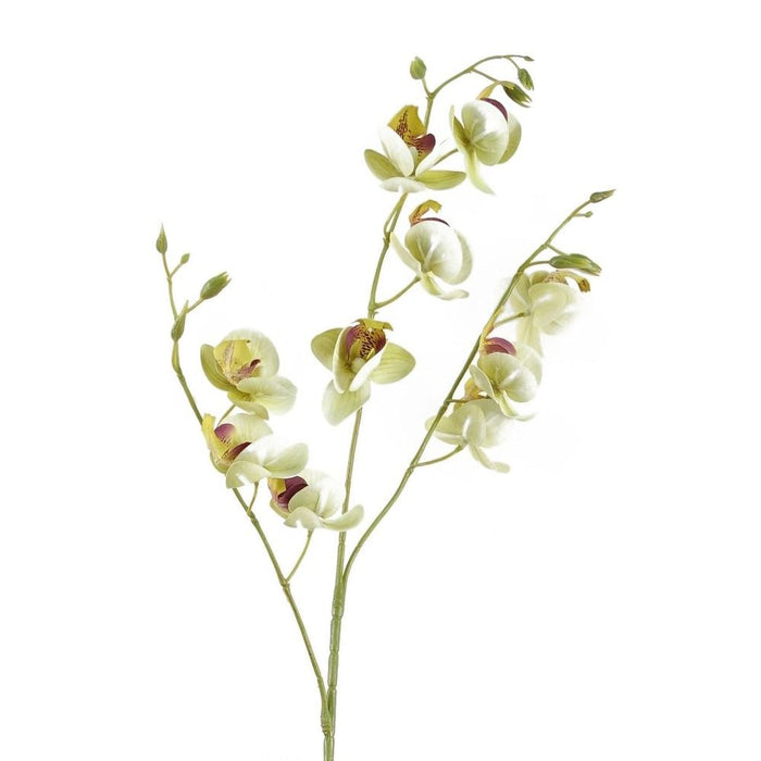 Pack of 6 x 80cm Cream Artificial Mini Orchid Stem