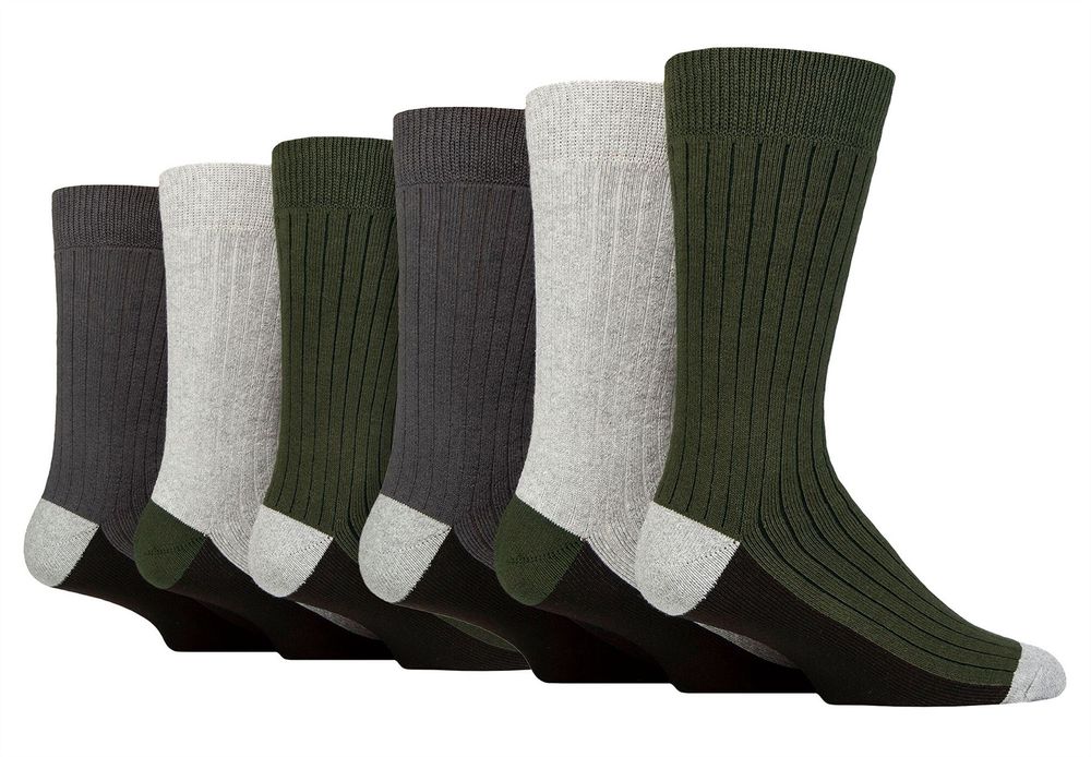 Wildfeet - 6 Pack Men’s Recycled Cotton Boot Socks