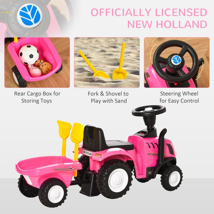 High-Quality Pink Sliding Car w/Horn - Indoor & Outdoor - Ages 12-36 Months - 25 kg Load - Battery Powered