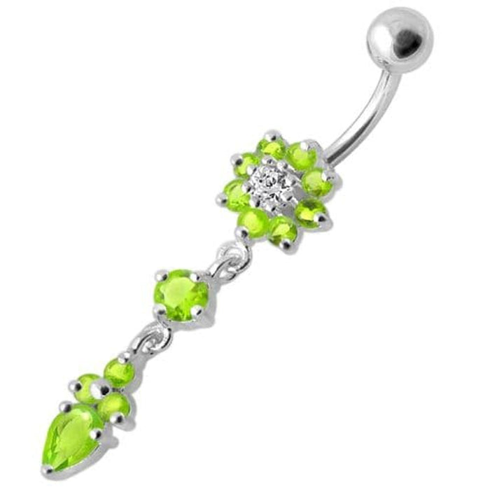 Fancy Flower Dangling Banana Belly Ring