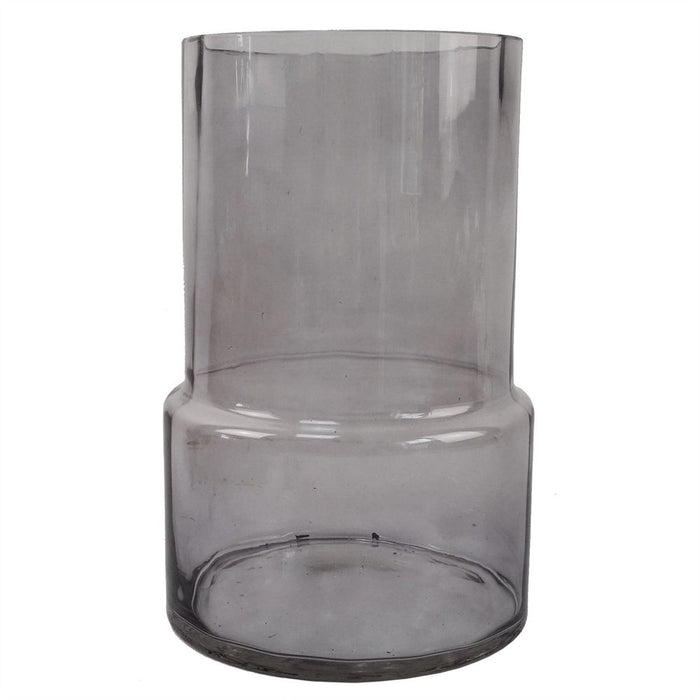 26cm Grey Smoke Glass Vase: Versatile & Elegant Décor Accessory for Real & Artificial Flowers