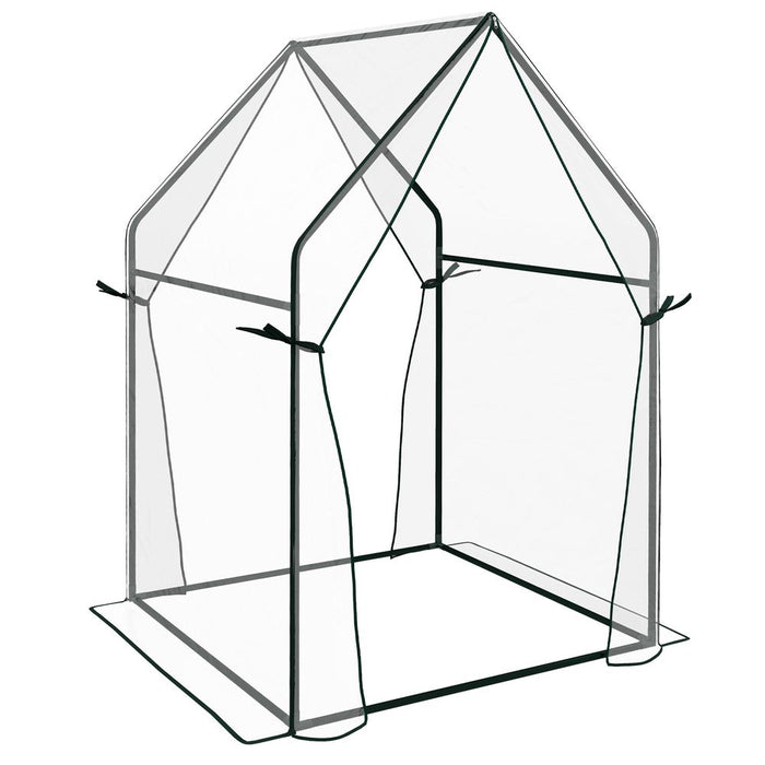 Outsunny Tomato Greenhouse - 90x90cm, 2 Zipped Doors, Outdoor Green House, Clear