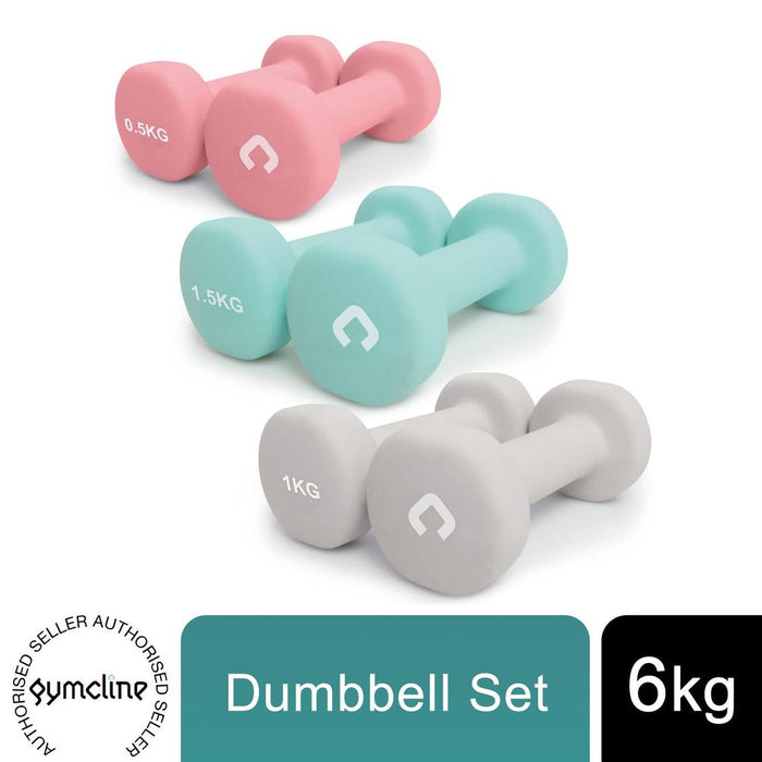 Premium Gymcline Dumbbell Set - 6KG - Robust Design - Beginners Cardio Workout Training