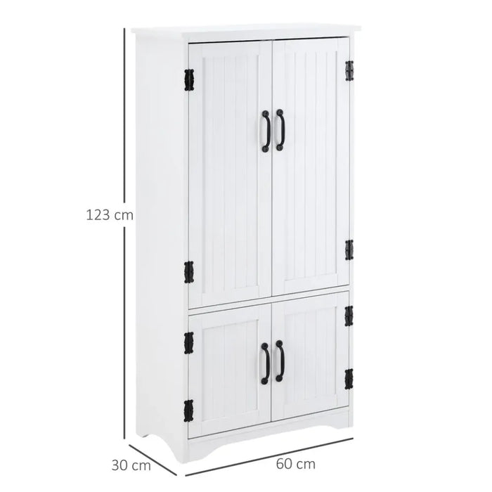 Modern Freestanding Storage Hutch Furniture with 2 Large Doors and 2 Small Doors