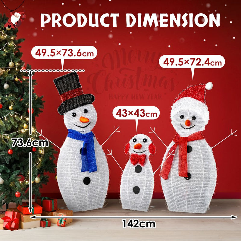 3pcs 30in-29in-17in Snowman Christmas Decoration 3x Snowmen