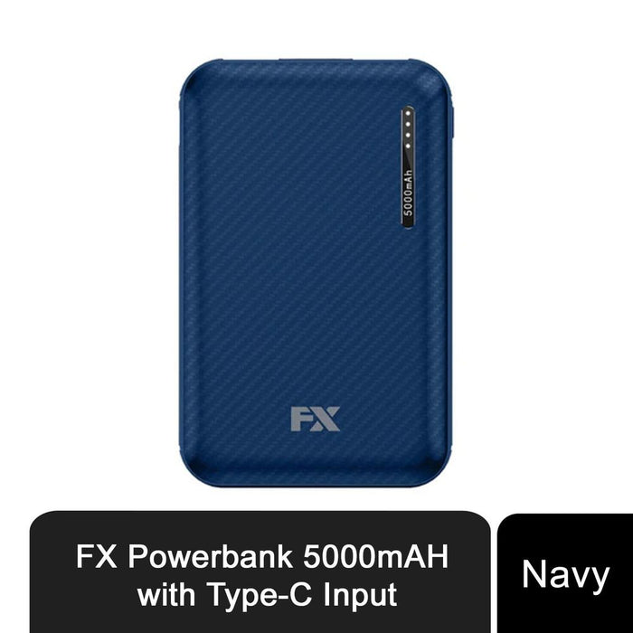 FX Power Bank 5000mAh with Type C Input - Navy