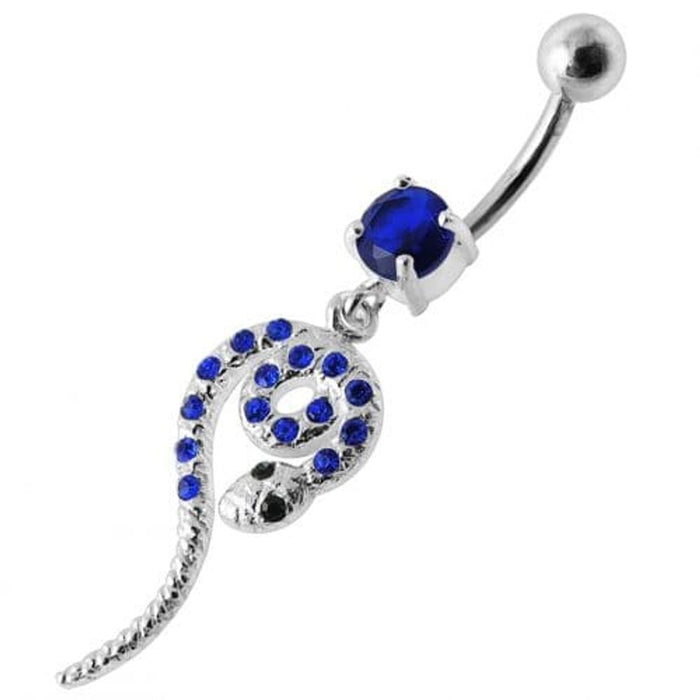 Snake Jeweled Dangling Belly Ring