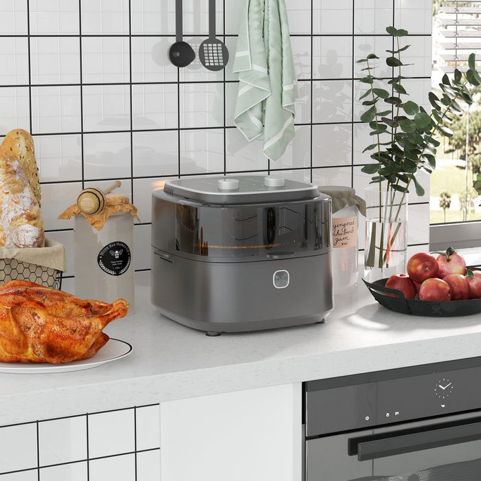 6.5L Airfryer Oven + Recipes | 60-Min Timer | Adjustable Temp 1350W | Professional Quality