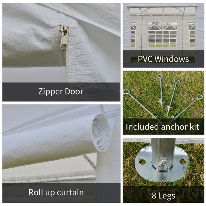 Premium 20x10 Car Tent | Outdoor Canopy Shelter | Water-Resistant | White