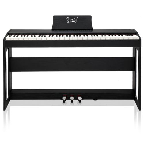 Glarry GDP-104 88 Keys Full Weighted Keyboards Digital Piano with Furniture Stand, Power Adapter, Triple Pedals, Headphone, for All Experience Levels Black--Replace 46233857