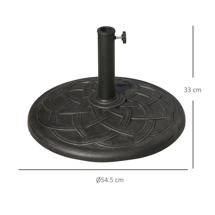 Decorative Umbrella Base for ?38mm and ?48mm Poles, Rust-Resistant Resin-Bronze Design