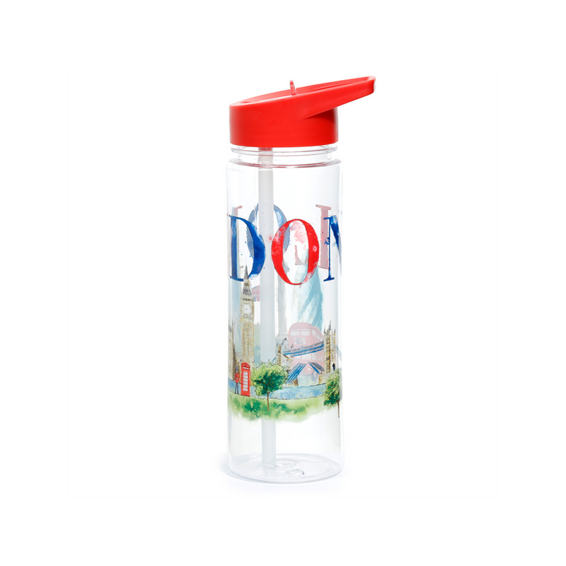 Travel-Friendly London Tour Water Bottle | 550ml | Reusable | Flip Straw
