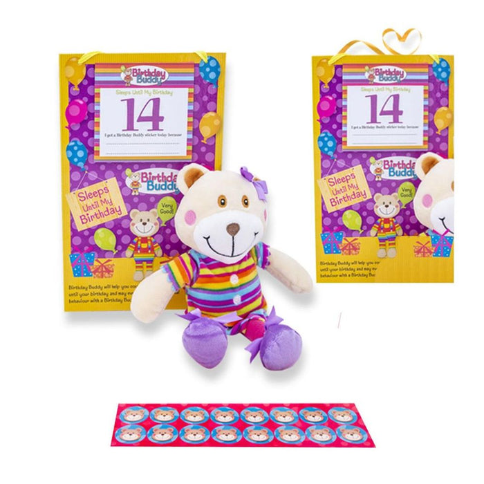 Ultimate Birthday Buddy (Girl) & (Boy) Toy - Countdown, Plush Bear, Calendar, Stickers!