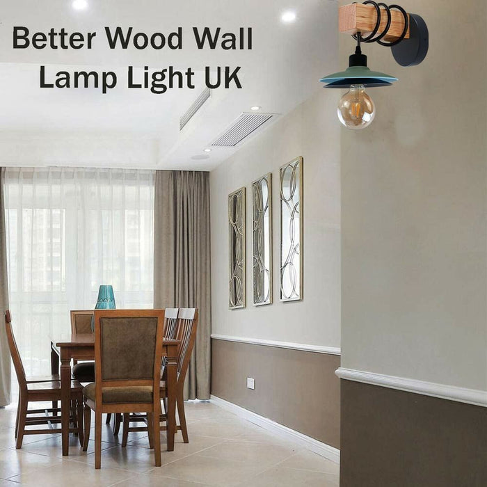 LED Wood Indoor Wall Light Clear Metal Lantern Wall Lamp UK Kit