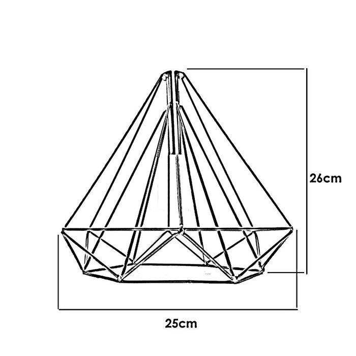 Retro Red Colour Geometric Wire Cage Design Easy Fit Lighting