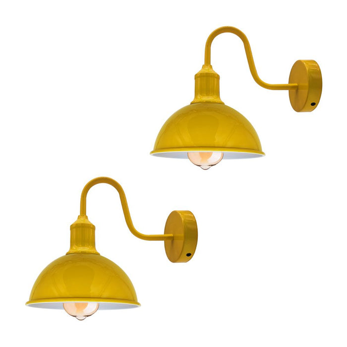 Modern Industrial Swan Neck Metal Arm E27 Sconce Wall Light Set Fixture for Living Room Dining Room Kitchen.