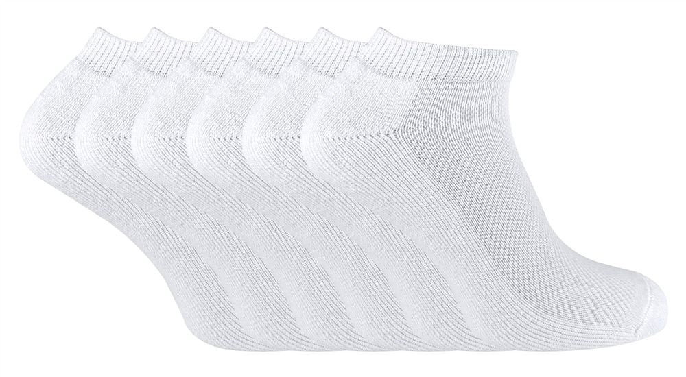 Premium Bamboo Ankle Socks - 6 Pairs - Moisture-Wicking, Breathable, Soft - Black & White - Sizes 6-14 UK