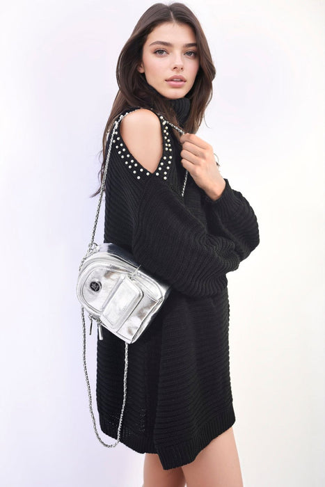 Francesca Leather Mini Backpack with Chain Strap - Luxurious & Versatile Bag