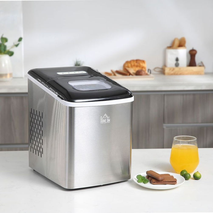 Premium Portable Ice Maker | 12kg Capacity | Self-Cleaning | Home Ice Machine - Black