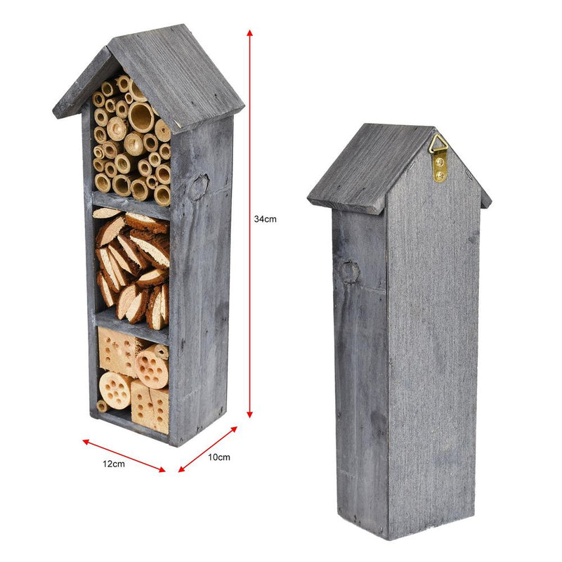ASAB Deluxe 3 Storey Insect Hotel Grey