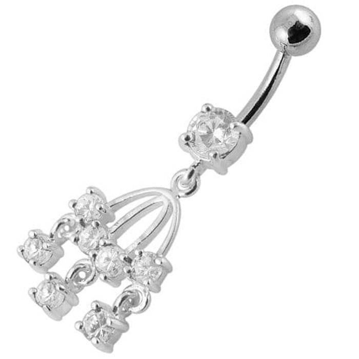 Fancy  chandeliers Dangling Curved Bar Belly Ring