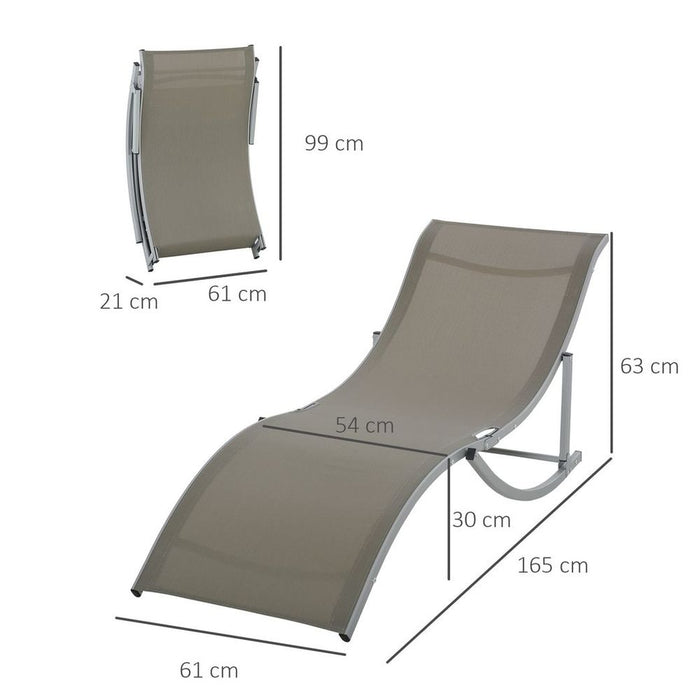 Outsunny Set of 2 Zero Gravity Lounge Chair Recliners Sun Lounger Light Grey