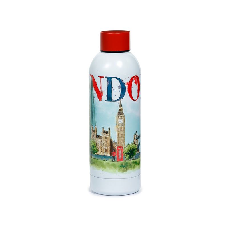 Premium London Tour Insulated Drinks Bottle - Reusable Stainless Steel 530ml