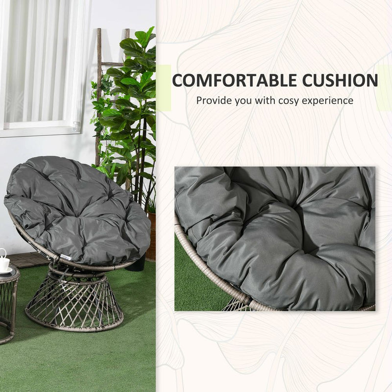 Outsunny Rattan Bistro Set: 3 Pieces, 360? Swivel Chairs, Cushions
