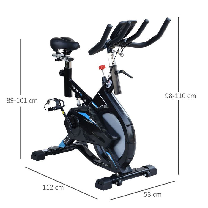 Premium HOMCOM Exercise Bike: Indoor Cycling Bicycle with LCD Monitor - Adjustable Seat & Handlebar - Ultimate Cardio Workout - Black