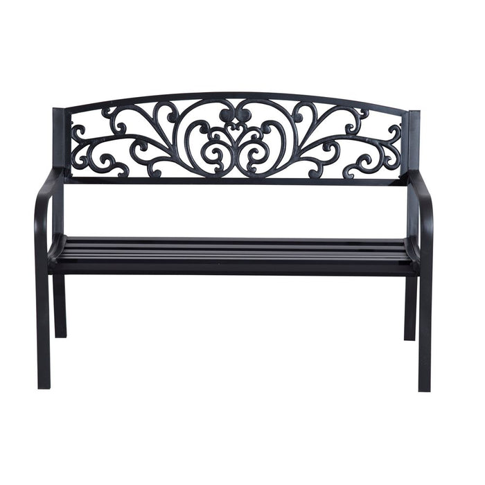 Premium Steel Outdoor Bench - Comfortable 2-Seater Garden Seating - Elegant & Durable - Ideal for Relaxing Outdoors