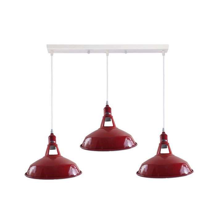 Industrial Vintage Loft Kitchen Bar 3 Lights Ceiling Barn-slotted Metal E27