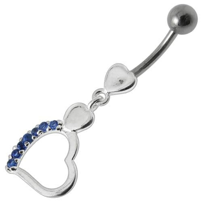 Fancy Single Heart Dangling Belly Ring