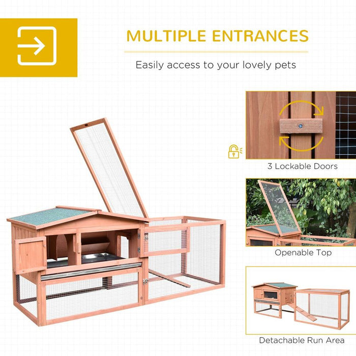 Premium Wooden Rabbit Hutch 2 Tier Large Coop Run - Durable, Spacious, Versatile