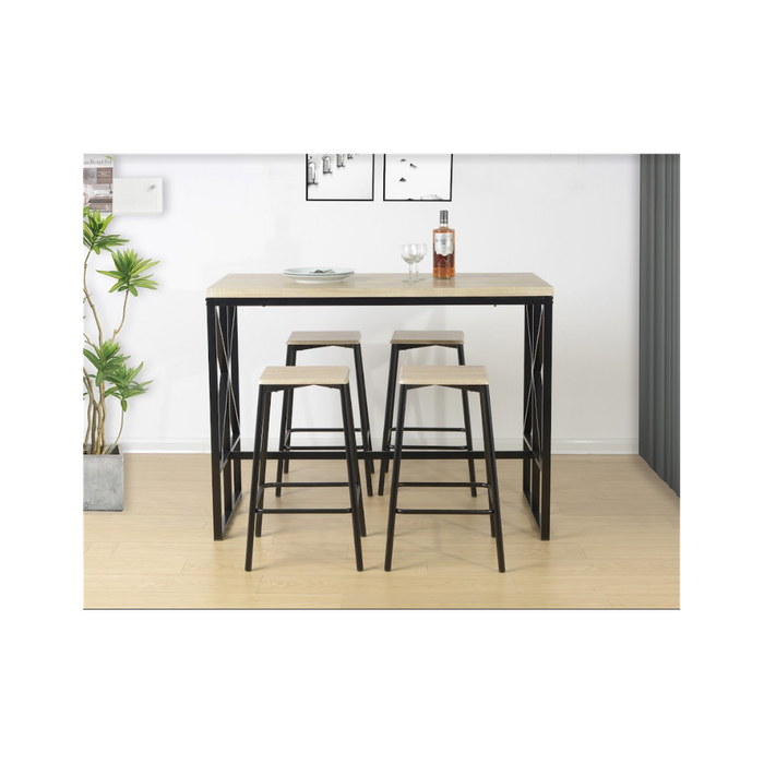 5 Piece Breakfast Bar Set Table in OAK - TAVOLO