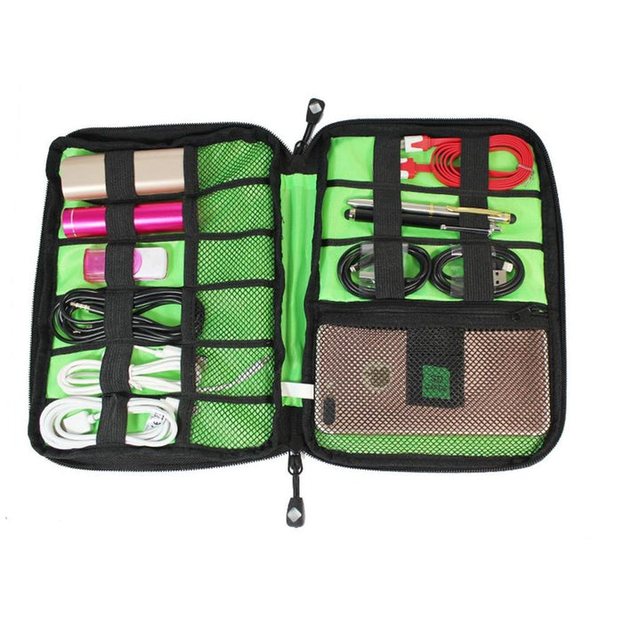 Aquarius Multi-Purpose Travel Electronics Organizer Bag, Black. Perfect for Cables, Chargers, Flash Drives, and More!