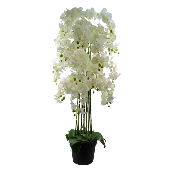 150cm Giant White Orchid Plant - Artificial - 189 Real Touch Flowers - High Quality