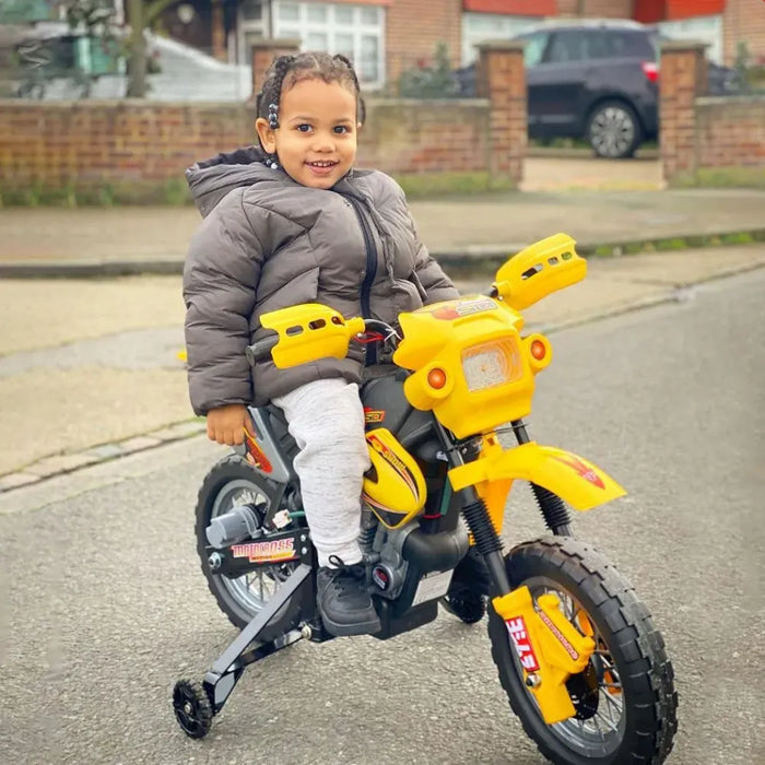 High-Quality Electric Ride-On Motorcycle for Kids - Yellow, 25kg Max Load, 25W Motor, 2.5km/h Speed, 45min Playtime