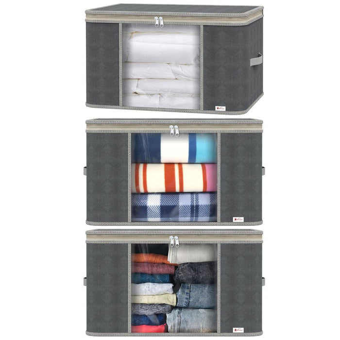 VINSANI 3pc DELUXE STORAGE BAGS - Enormous Capacity, Premium Material, Clear Window, Strengthened Design, Multifunctional